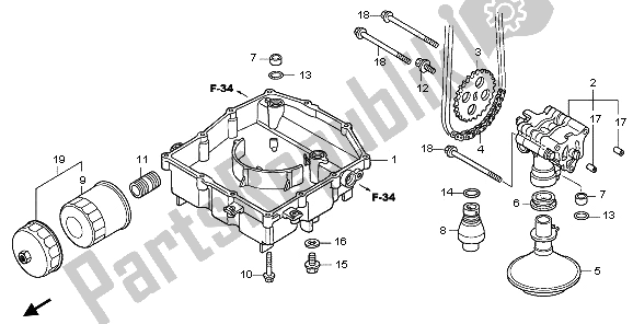 All parts for the Oil Pump of the Honda VFR 800 2009