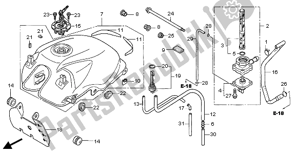 Todas las partes para Depósito De Combustible de Honda CBF 600S 2006