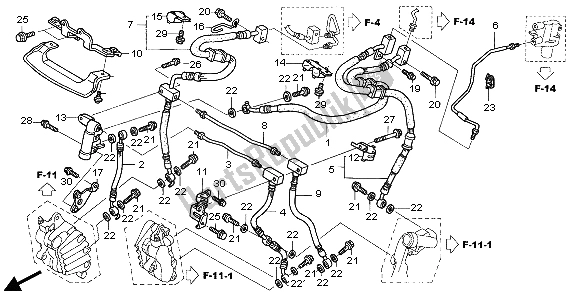 All parts for the Front Brake Hose of the Honda ST 1300 2007