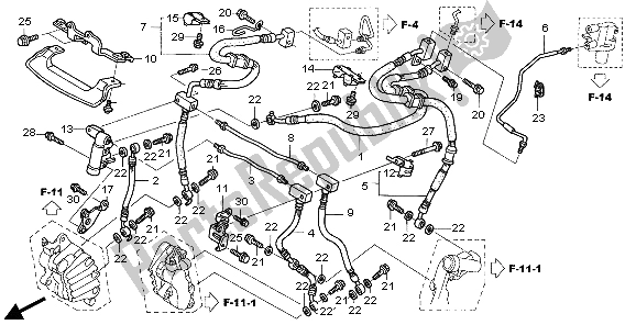 All parts for the Front Brake Hose of the Honda ST 1300 2007