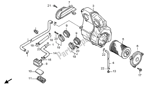 Toutes les pièces pour le Purificateur D'air du Honda CB 500 1996