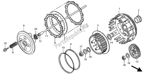 Todas las partes para Embrague de Honda XR 650R 2001