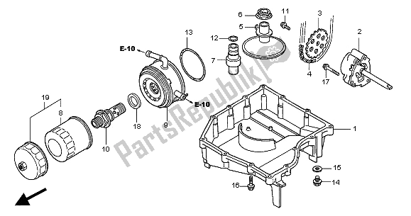 All parts for the Oil Pan & Oil Pump of the Honda CB 900F Hornet 2005