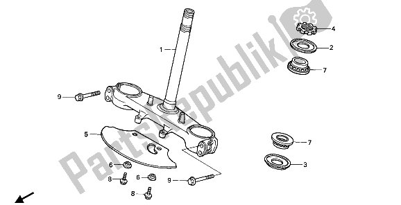 All parts for the Steering Stem of the Honda NX 650 1990