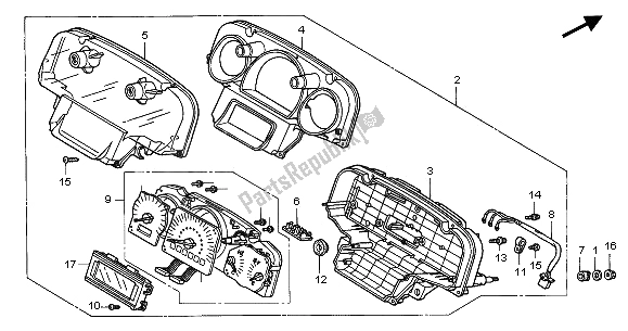 Toutes les pièces pour le Mètre (mph) du Honda GL 1800A 2001