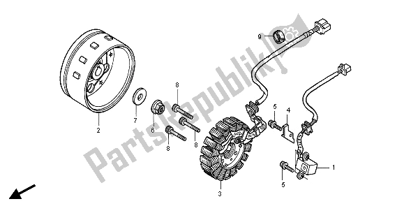 All parts for the Generator of the Honda VT 125C 2000