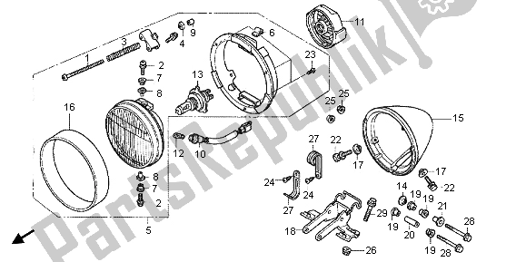 Todas las partes para Faro (reino Unido) de Honda VT 750C 2006