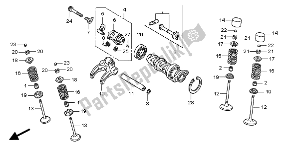 All parts for the Camshaft Valve of the Honda CRF 450X 2007