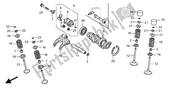 All parts for the Camshaft Valve of the Honda CRF 450X 2007