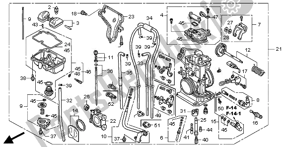 All parts for the Carburetor of the Honda CRF 250X 2008