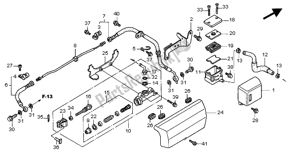 All parts for the Rear Brake Master Cylinder of the Honda GL 1500C 2002