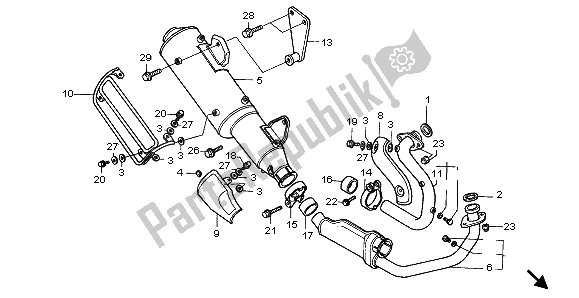All parts for the Exhaust Muffler of the Honda XRV 750 Africa Twin 1998