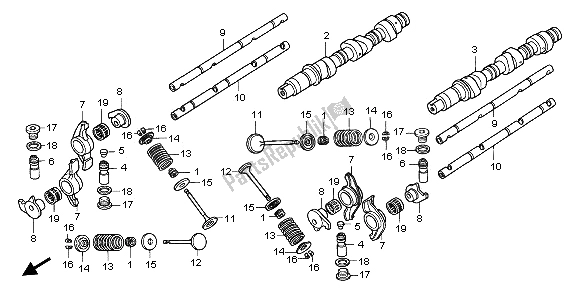 Todas las partes para árbol De Levas Y Válvula de Honda GL 1500 SE 1997