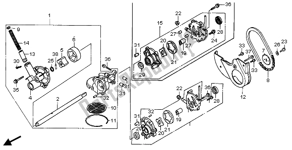 All parts for the Oil Pump of the Honda GL 1500A 1995