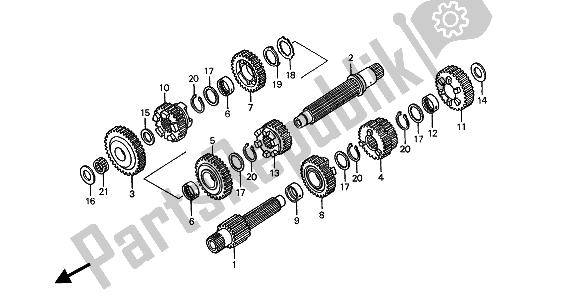 All parts for the Transmission of the Honda ST 1100A 1994