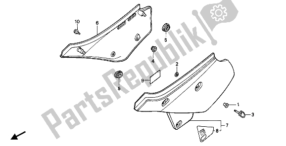 All parts for the Side Cover of the Honda XR 600R 1989