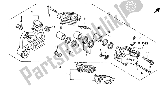 Todas las partes para Pinza De Freno Trasero de Honda CBR 1100 XX 2005