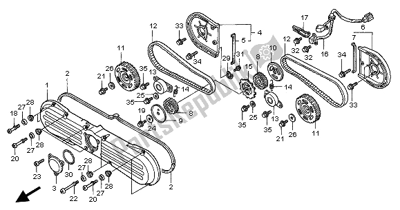 All parts for the Front Cover & Timing Belt of the Honda GL 1500C 2002