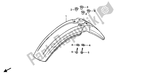 All parts for the Front Fender of the Honda XR 600R 1989