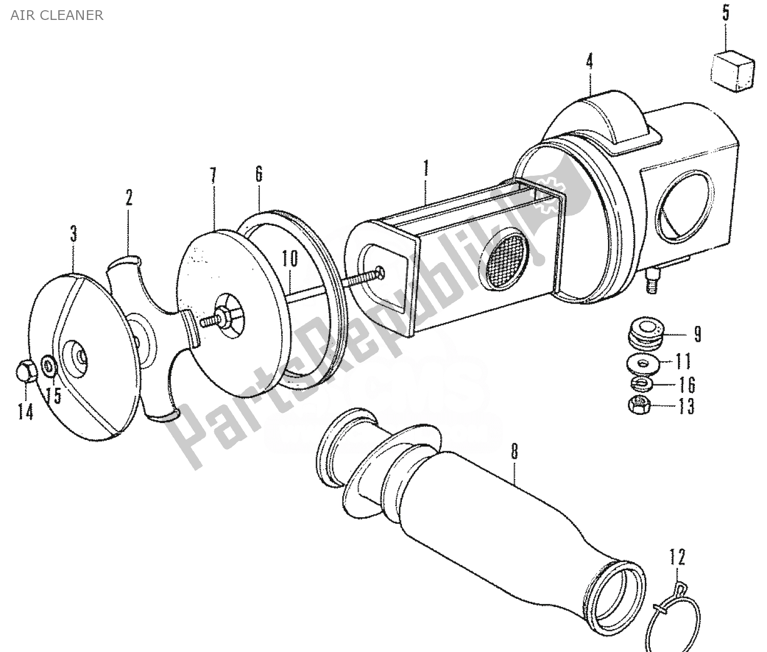 Alle onderdelen voor de Luchtfilter van de Honda CF 70 Chaly 1950 - 2023