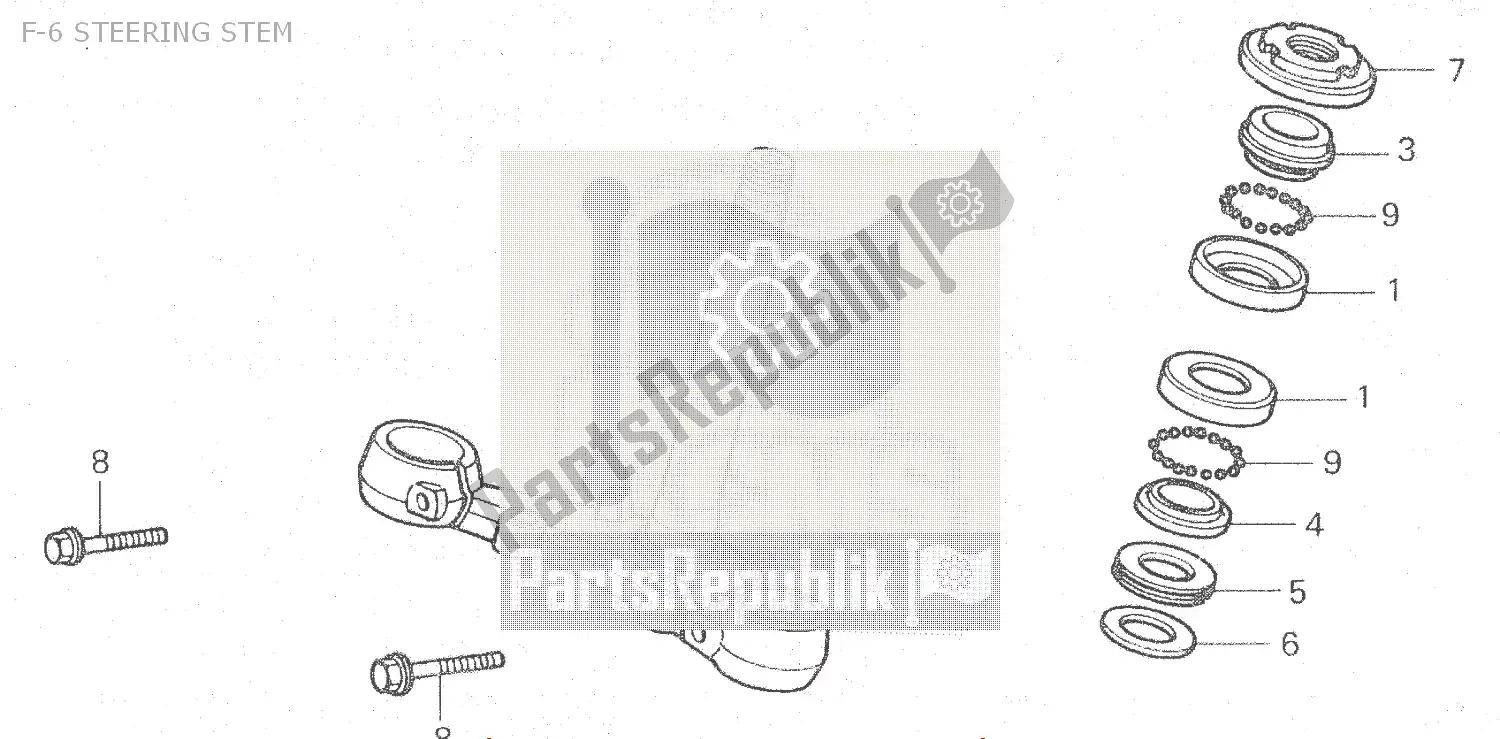 Toutes les pièces pour le F-6 Steering Stem du Honda MBX 125 1984