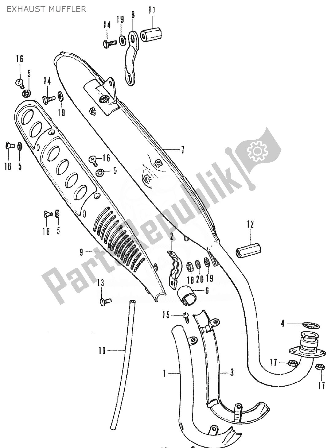 Alle onderdelen voor de Uitlaatdemper van de Honda SS 50 1950 - 2023