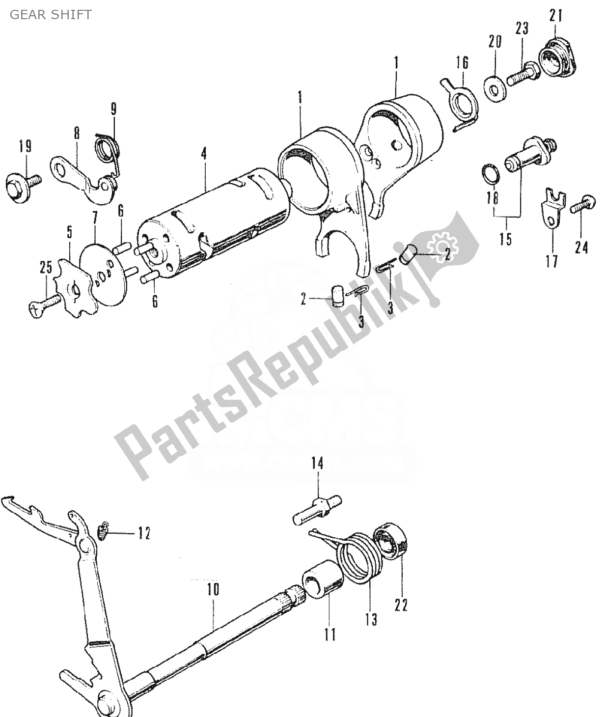 Alle onderdelen voor de Schakelen van de Honda SS 50 1950 - 2023