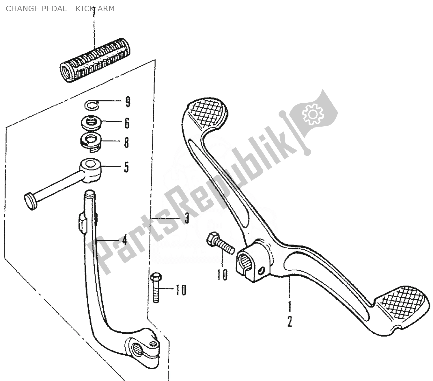 Todas las partes para Change Pedal - Kick Arm de Honda C 50 CUB 1969