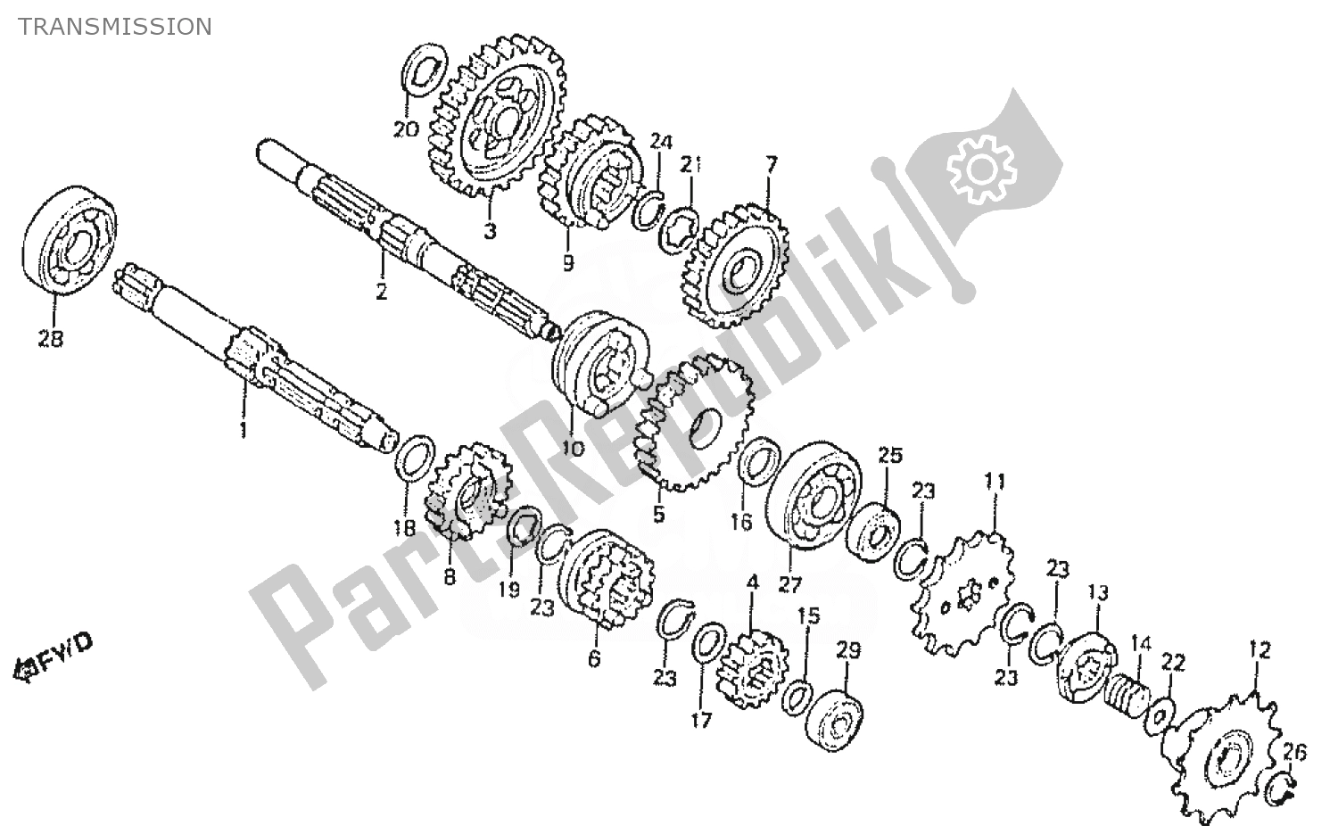 Toutes les pièces pour le Transmission du Honda MB 50 1979
