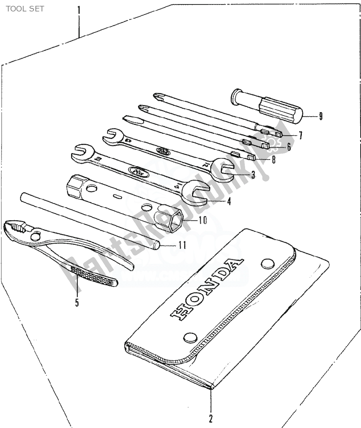 Alle onderdelen voor de Gereedschapset van de Honda SS 50 1950 - 2023