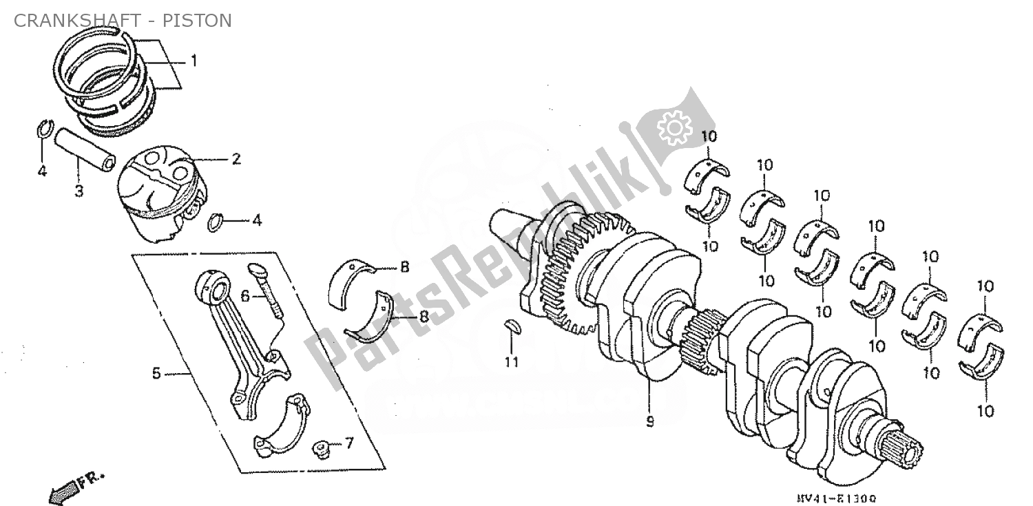 Todas las partes para Cigüeñal - Pistón de Honda CBR 400 RR 1990