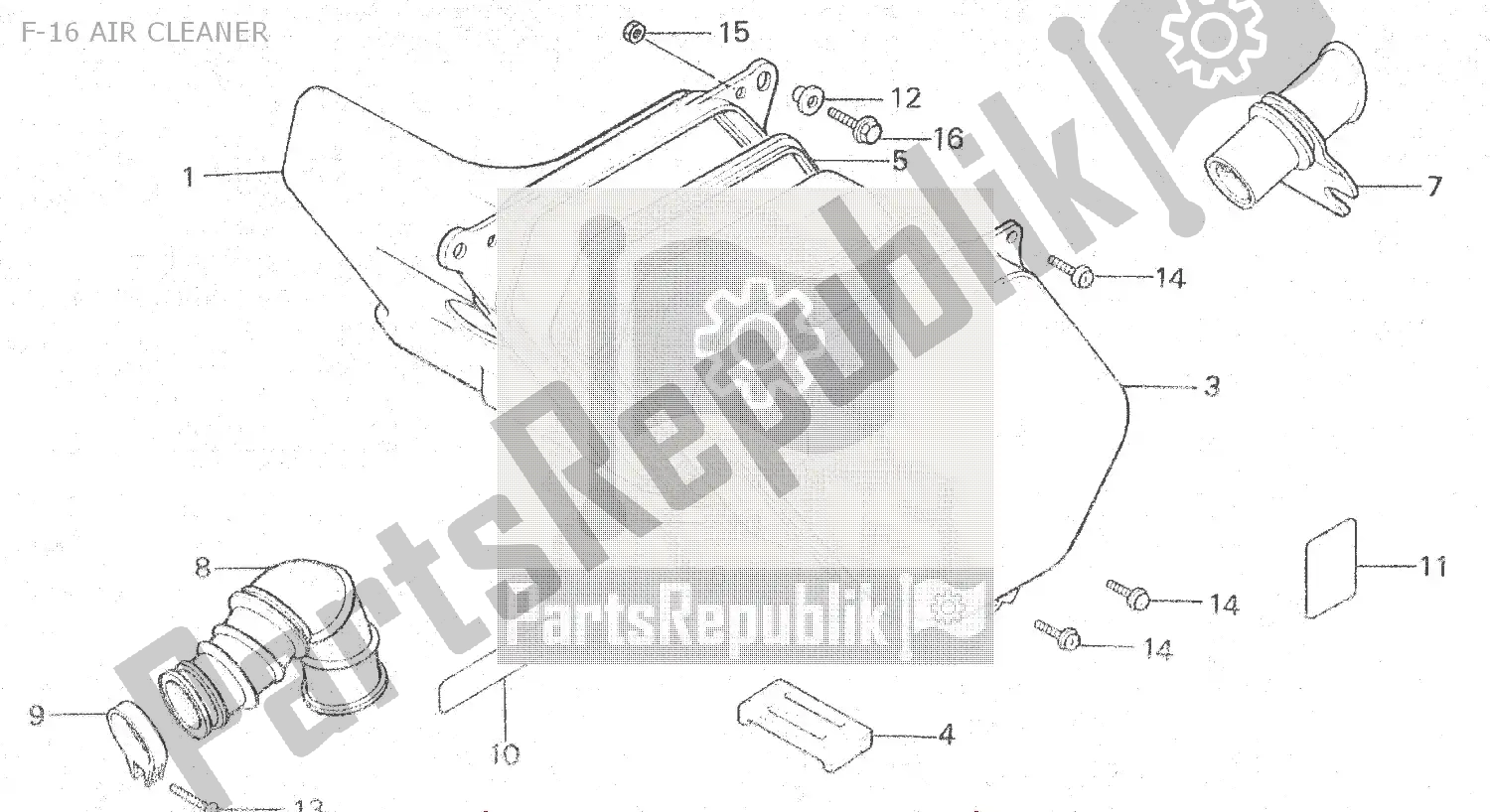 Todas as partes de F-16 Air Cleaner do Honda MBX 80 1983