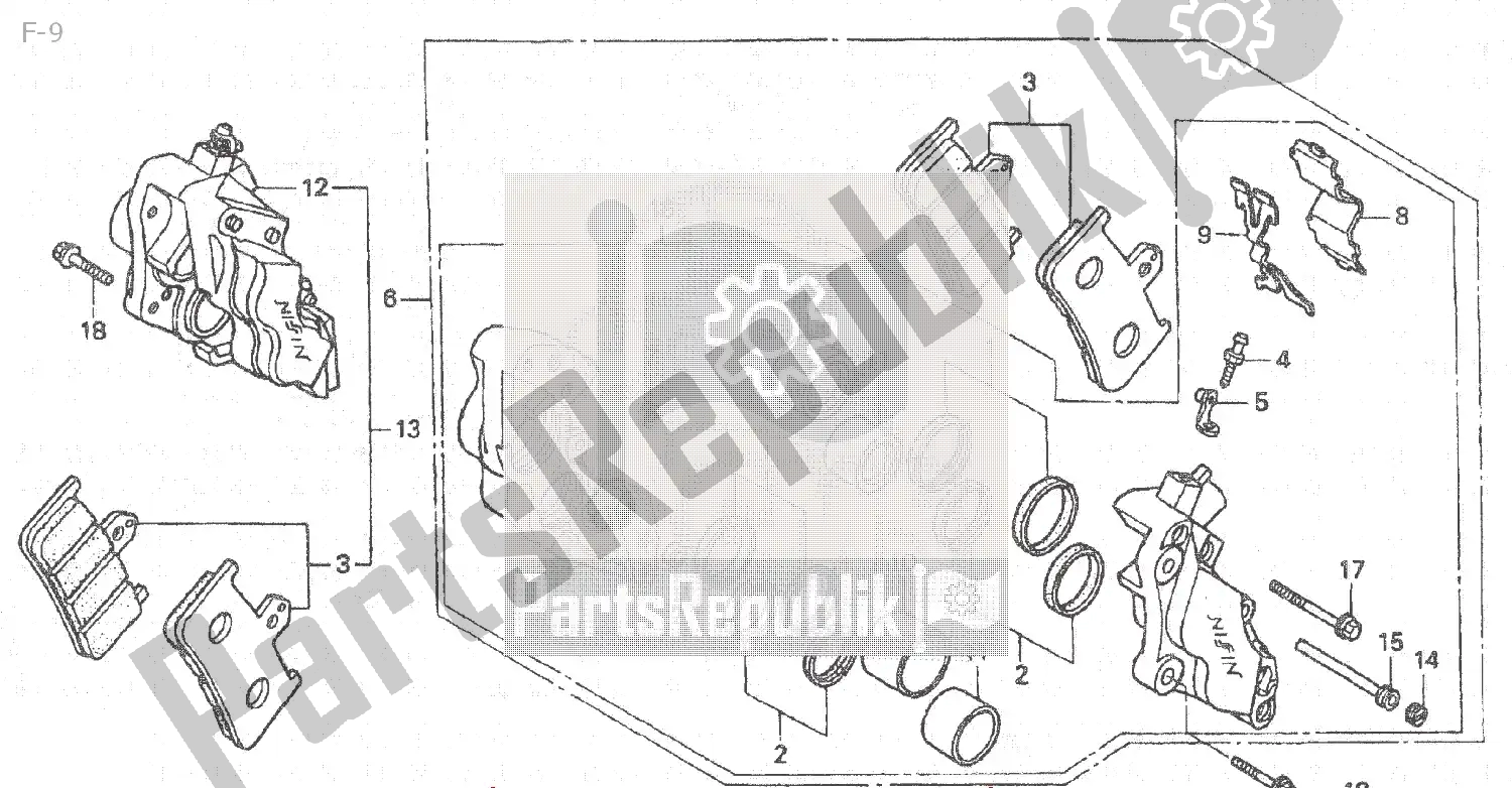 All parts for the F-9 of the Honda NSR 250 1994