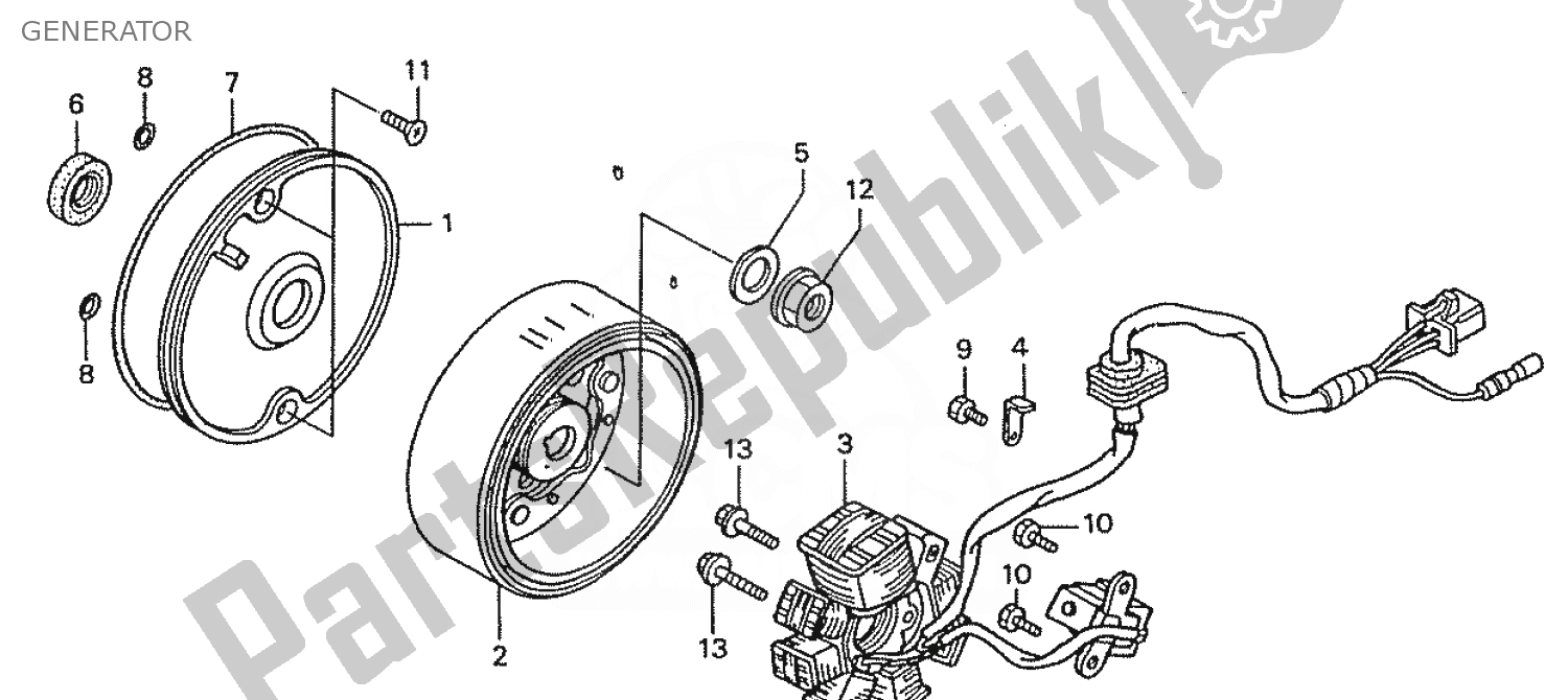 All parts for the Generator of the Honda ZN 110 Nice 1950 - 2023