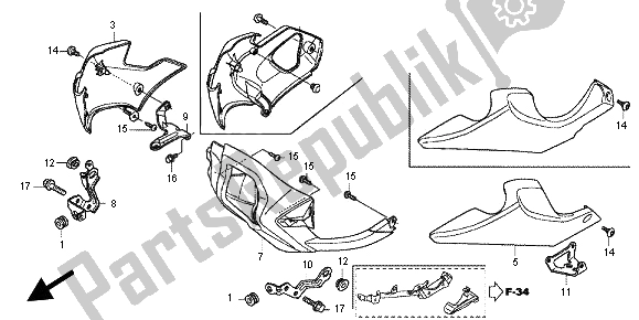 Alle onderdelen voor de Onder Kap van de Honda NC 700X 2012