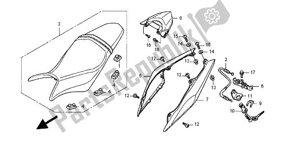 All parts for the Seat & Rear Cowl of the Honda CBR 600 FA 2012