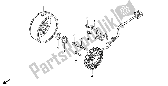 Todas as partes de Gerador do Honda CBR 125 RS 2006