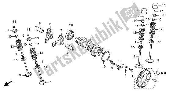 Todas las partes para árbol De Levas Y Válvula de Honda CRF 150 RB LW 2007