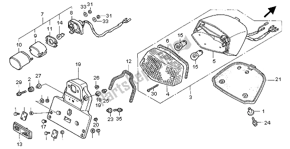 Todas las partes para Luz De La Cola de Honda VT 1100C2 1999