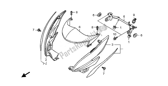 Tutte le parti per il Cappuccio del Honda CB 600F Hornet 2010