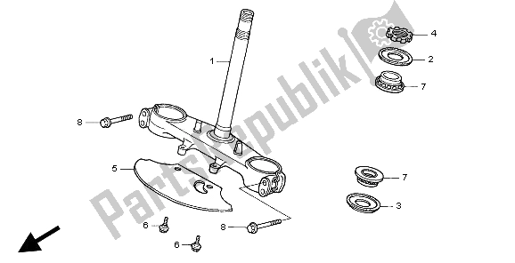 Tutte le parti per il Gambo Dello Sterzo del Honda NX 650 1997