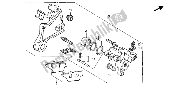 All parts for the Rear Brake Caliper of the Honda FX 650 1999