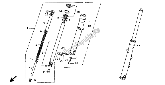 Tutte le parti per il Forcella Anteriore del Honda VT 1100C2 1999