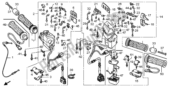 All parts for the Handle Switch of the Honda GL 1800 2008