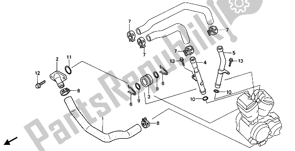 Tutte le parti per il Tubo Dell'acqua del Honda VT 600C 1993