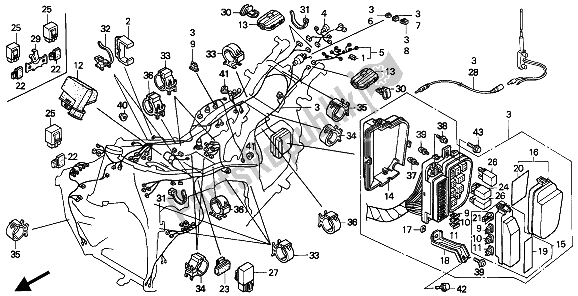 Wszystkie części do Wi? Zki Przewodów Honda GL 1500 SE 1994