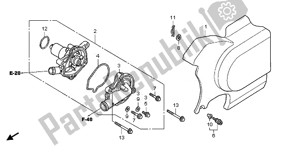 All parts for the Water Pump of the Honda VT 750C2B 2011