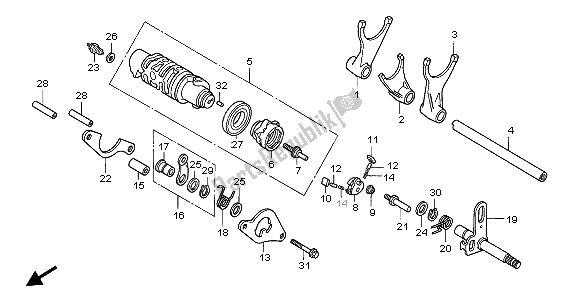 All parts for the Gearshift Drum of the Honda VFR 750F 1996