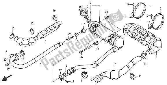 Tutte le parti per il Silenziatore Di Scarico del Honda TRX 650 FA Fourtrax Rincon 2005