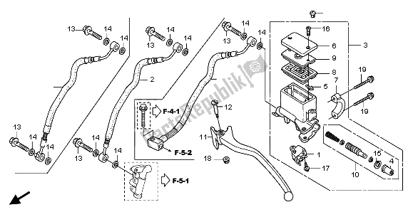 All parts for the Rr. Brake Master Cylinder of the Honda FES 125 2006